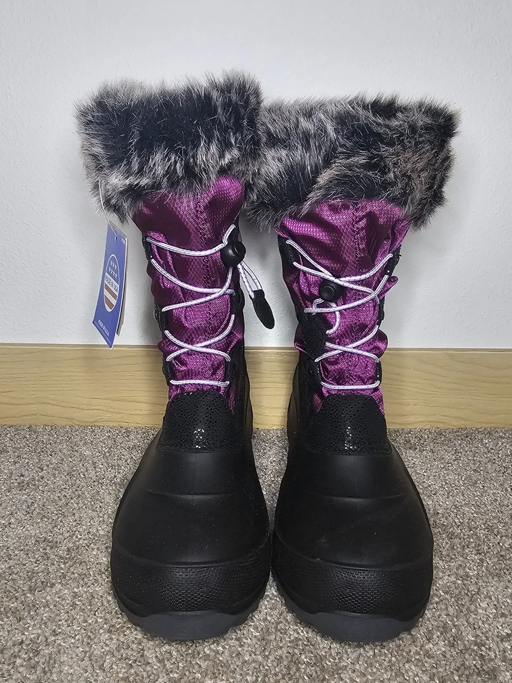 Kamik Kids Purple and Black Faux-Fur Winter Boots
